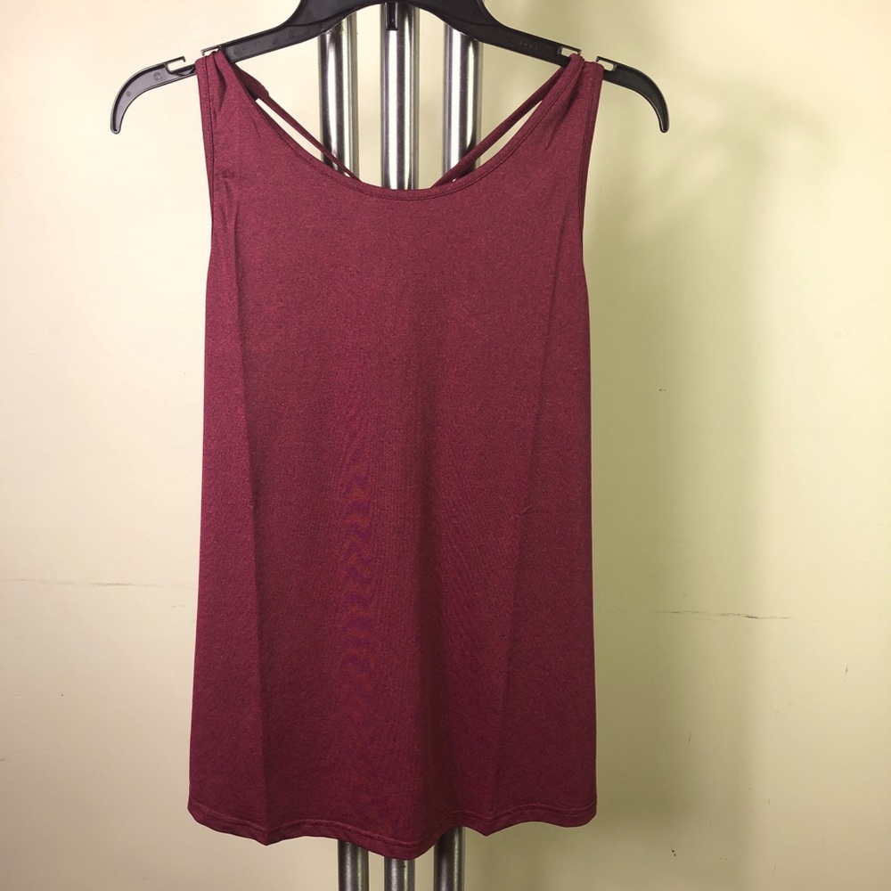💜FINAL SALE🟪 NEW VINDERY NWT Burgundy sleeveless tank top racer back. SZ:LG